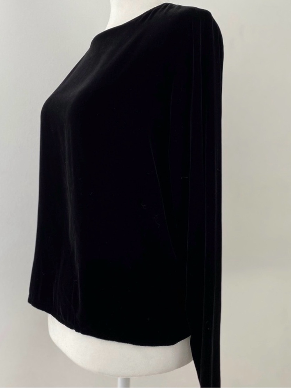 Eileen Fisher Black Silk Velvet Top
